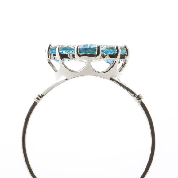 14K. SOLID GOLD RING WITH NATURAL BLUE TOPAZ - Picture 6 of 8